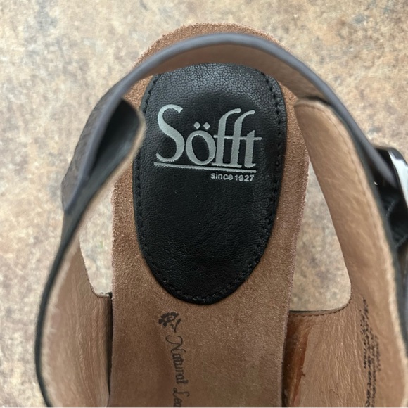 Sofft Vanita Leather Strappy Slingback Black and Metallic Copper Wedges 9 - Picture 10 of 13